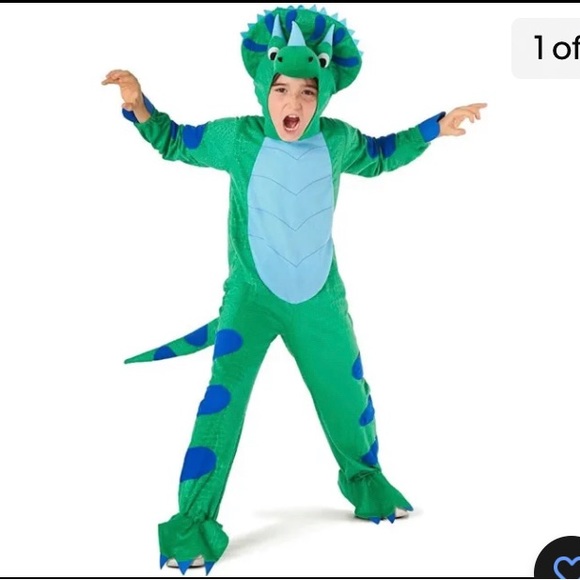 Morph Costumes Kids Dinosaur Trex Green Blue Size Small Preowned Dress Up - Picture 1 of 8